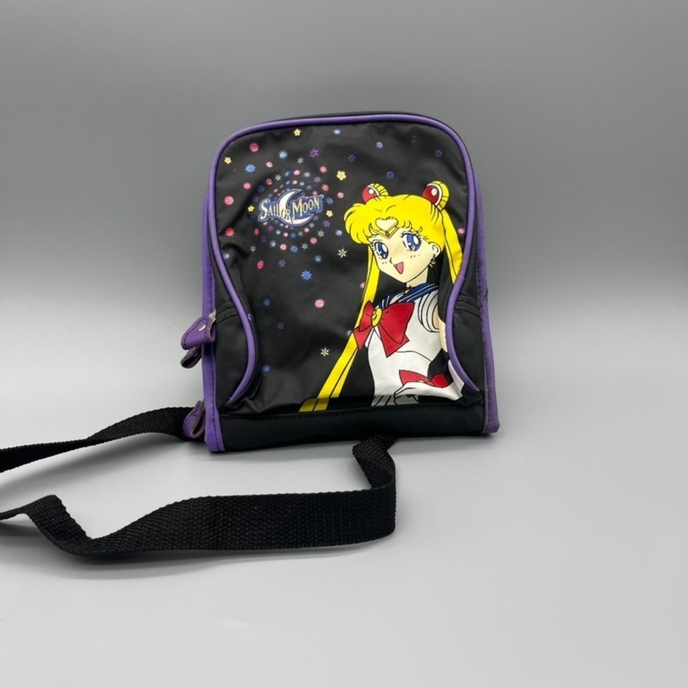 VTG Sailor Moon CD Case Bag Crossbody Black and Purple